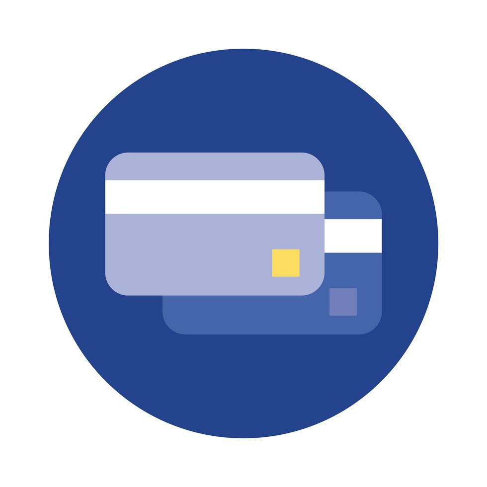 creditcardblok en platte stijlicoon vector