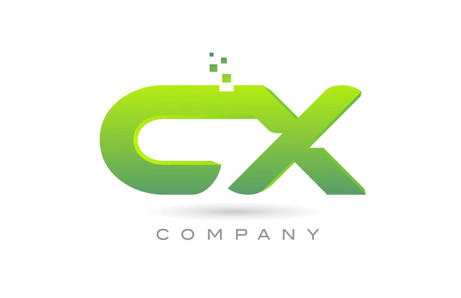 toegetreden cx alfabet brief logo icoon combinatie ontwerp met dots en groen kleur. creatief sjabloon voor bedrijf en bedrijf vector