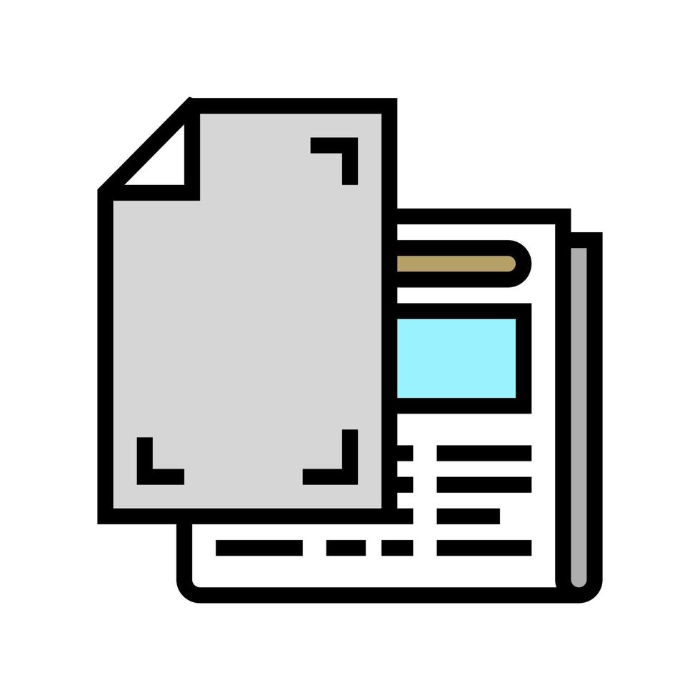 krantenpapier papier krant- kleur icoon vector illustratie