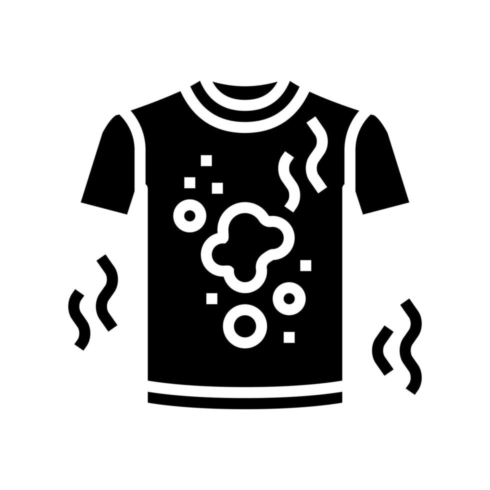 vuil ruiken t-shirt glyph icoon vector illustratie