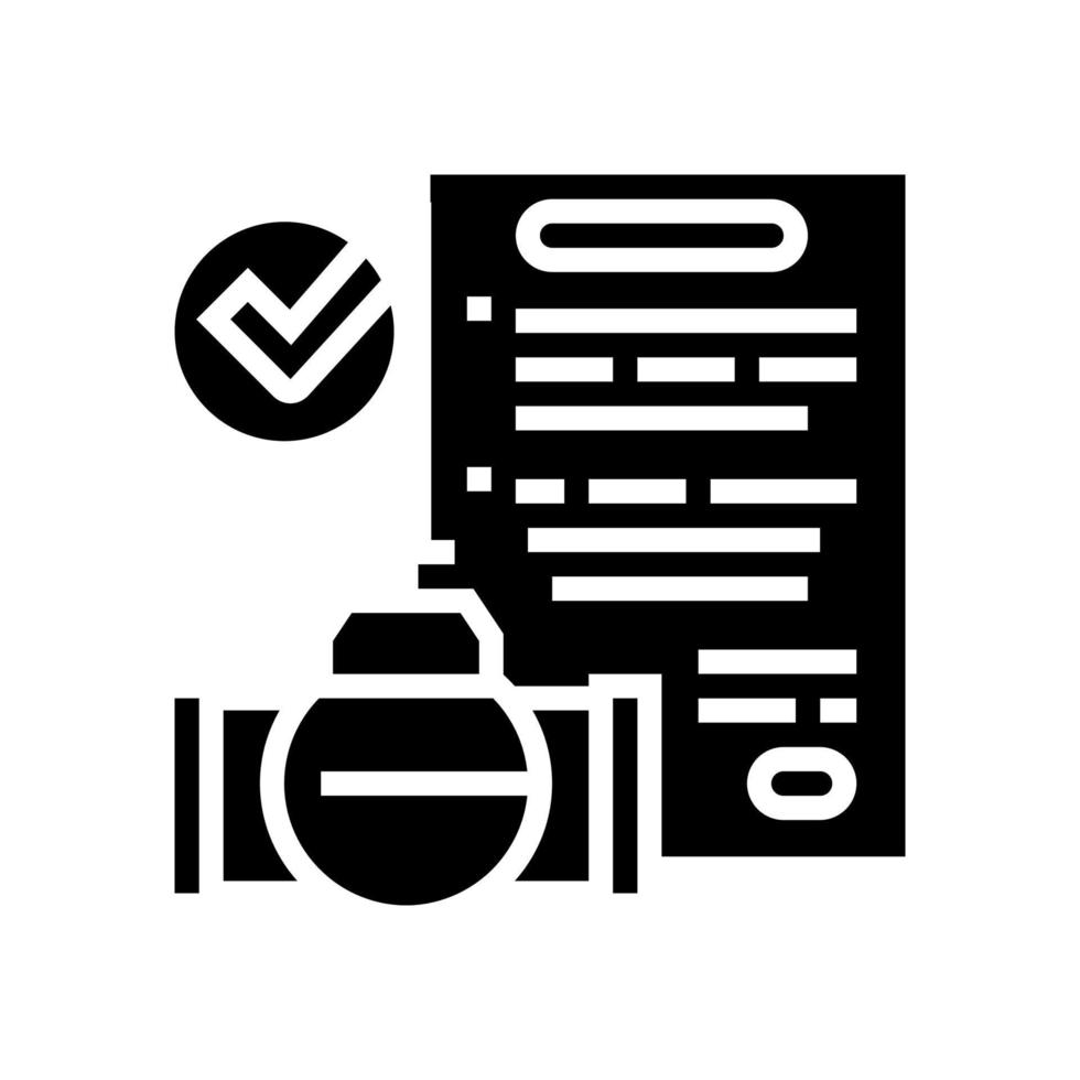 contract pijpleiding bouw onderhoud glyph icoon vector illustratie