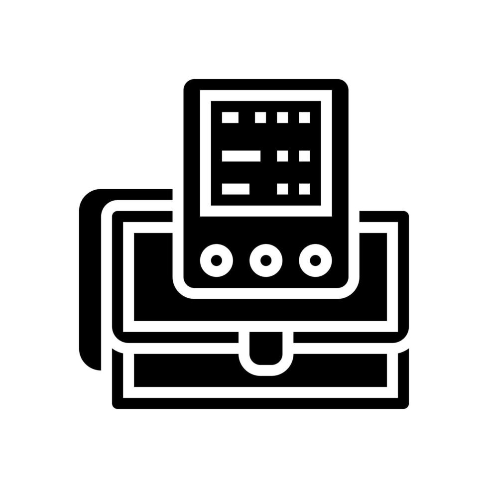 portable cardio apparaat glyph icoon vector illustratie