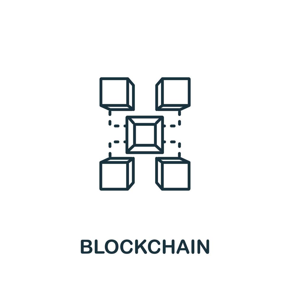 blockchain icoon van industrie 4.0 verzameling. gemakkelijk lijn element blockchain symbool voor Sjablonen, web ontwerp en infographics vector