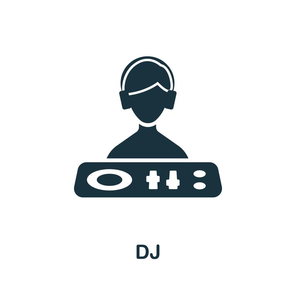 dj icoon. gemakkelijk illustratie van nacht club verzameling. creatief dj icoon voor web ontwerp, Sjablonen, infographics en meer vector