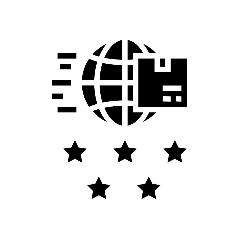 terugkoppeling Internationale vrij Verzending glyph icoon vector illustratie