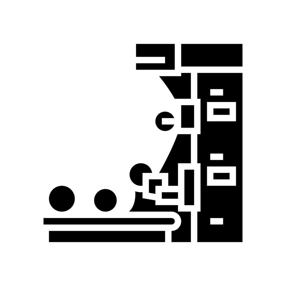 productie behang glyph icoon vector illustratie
