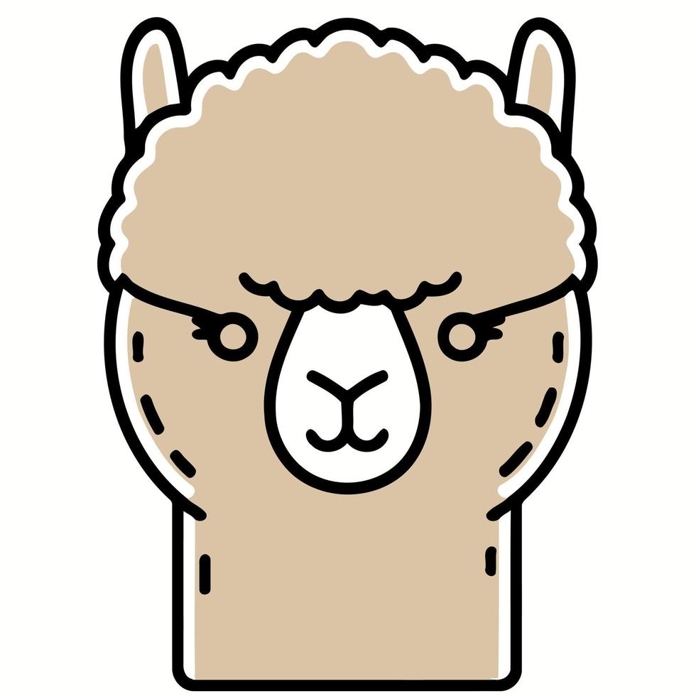 kameelachtigen dier hoofd gebeld alpaca vector