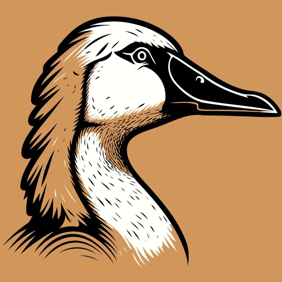 dier hoofd gans een watervogels vogel vector