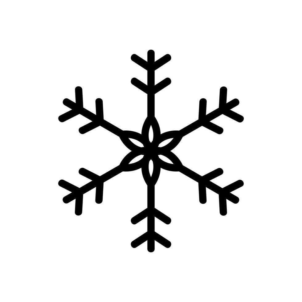 sneeuwvlok icoon vector. geïsoleerd contour symbool illustratie vector