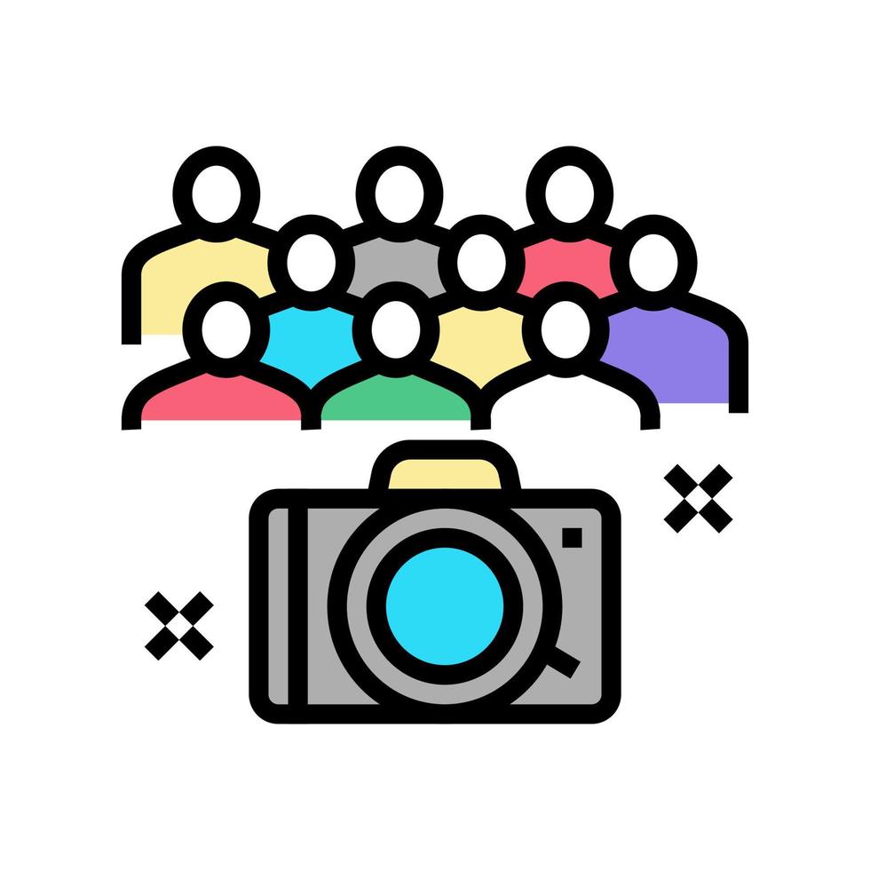 collectief fotografie kleuterschool kleur icoon vector illustratie
