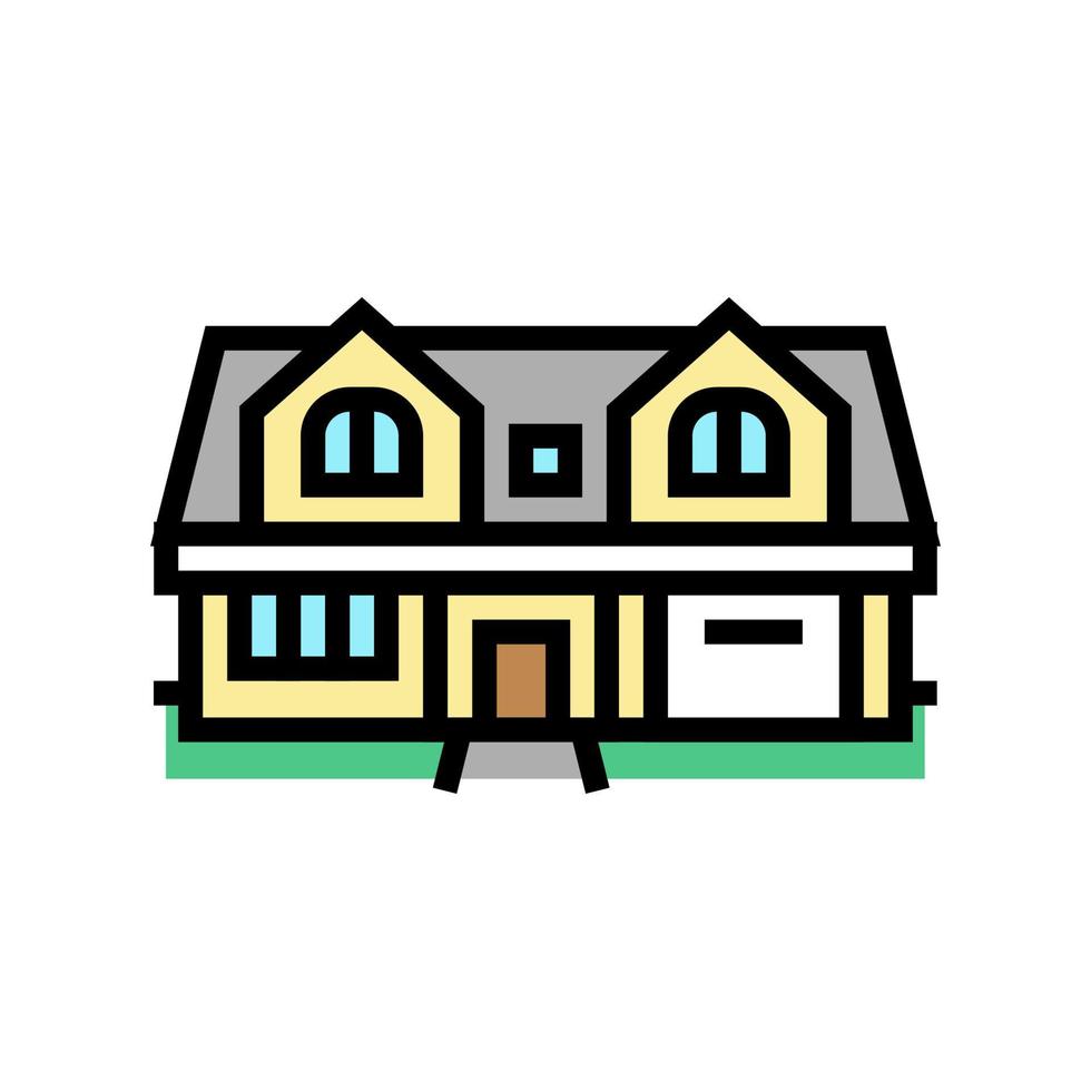 single familie vrijstaand huis kleur icoon vector illustratie