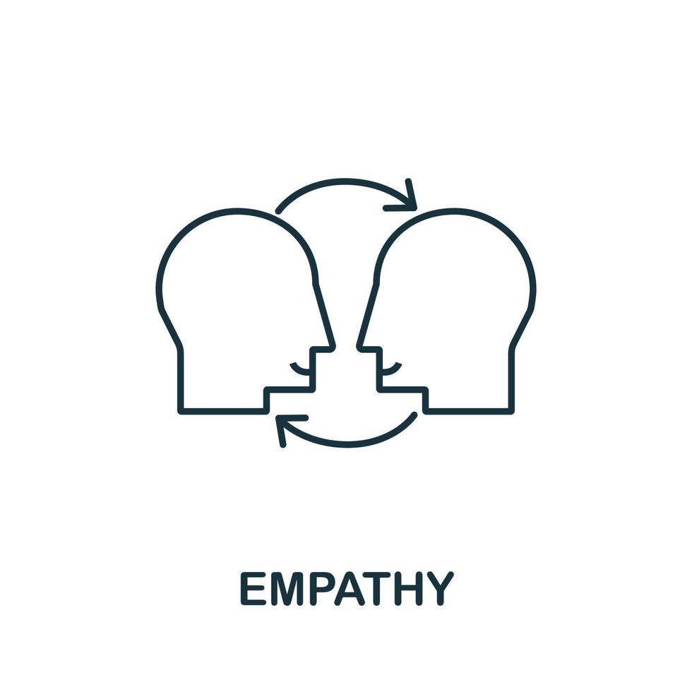 empathie icoon van leven vaardigheden verzameling. gemakkelijk lijn empathie icoon voor Sjablonen, web ontwerp en infographics vector