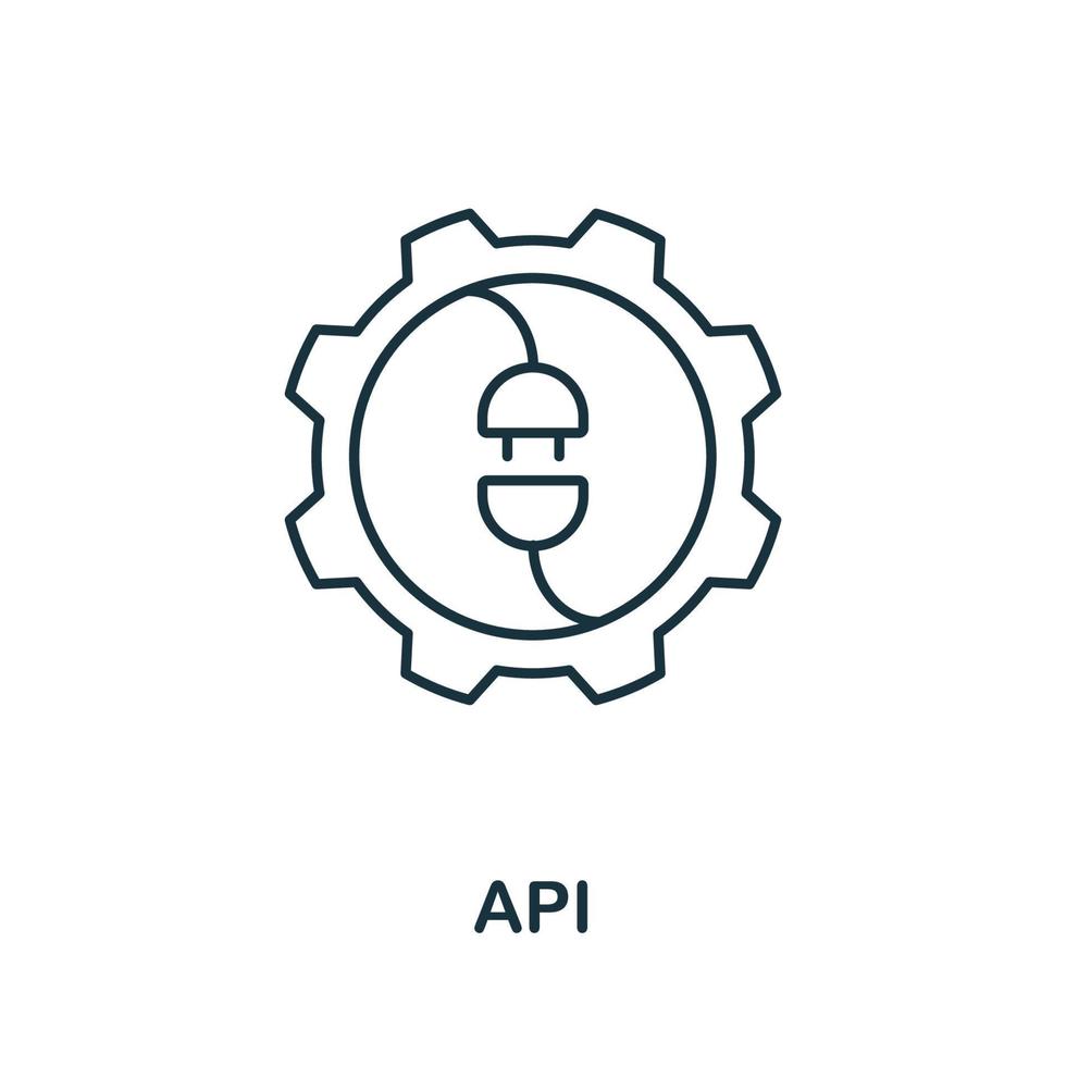 api icoon. creatief gemakkelijk symbool van FinTech verzameling. lijn api icoon voor Sjablonen, web ontwerp en infographics vector