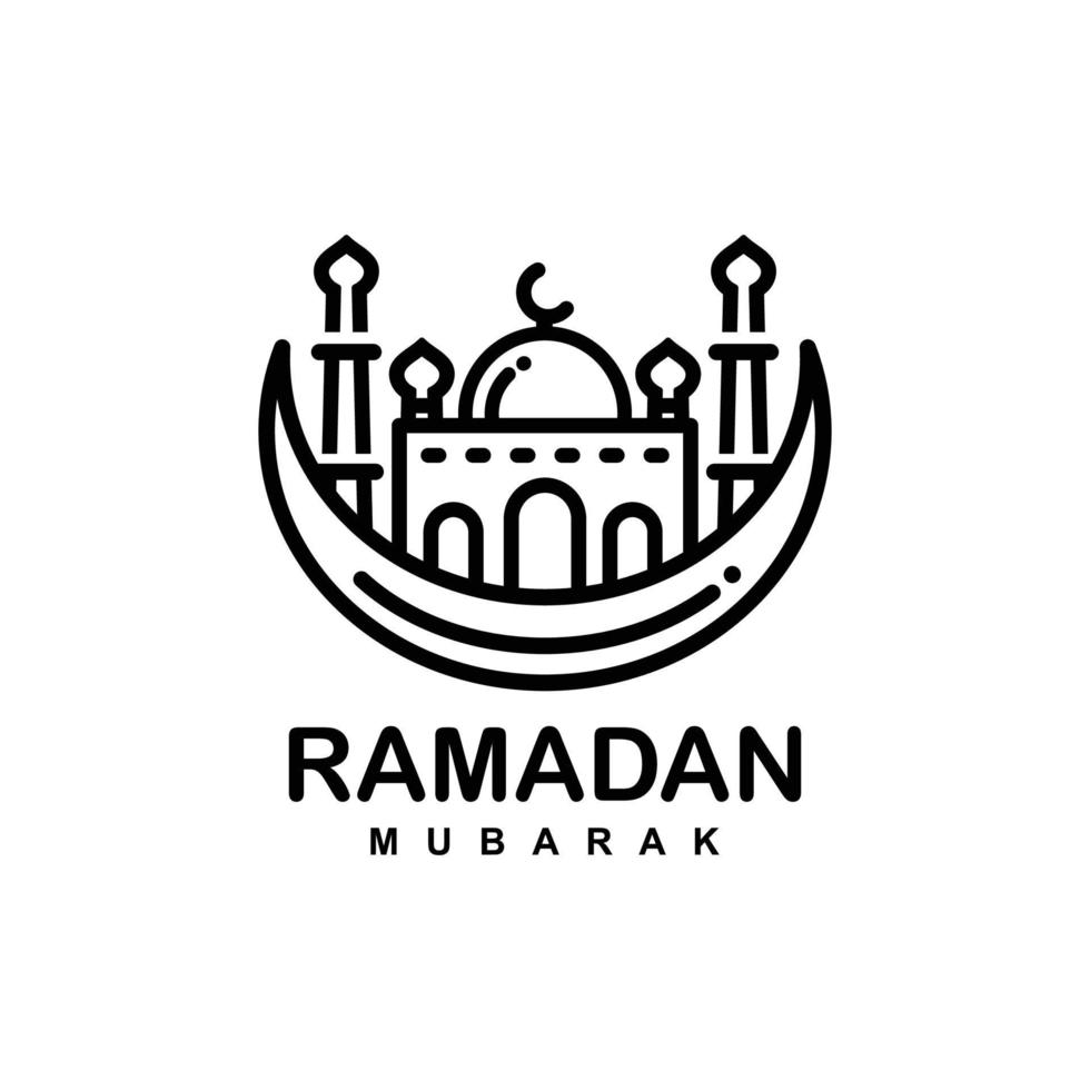 Ramadan gemakkelijk vlak logo vector illustratie. Ramadan logo. moskee logo