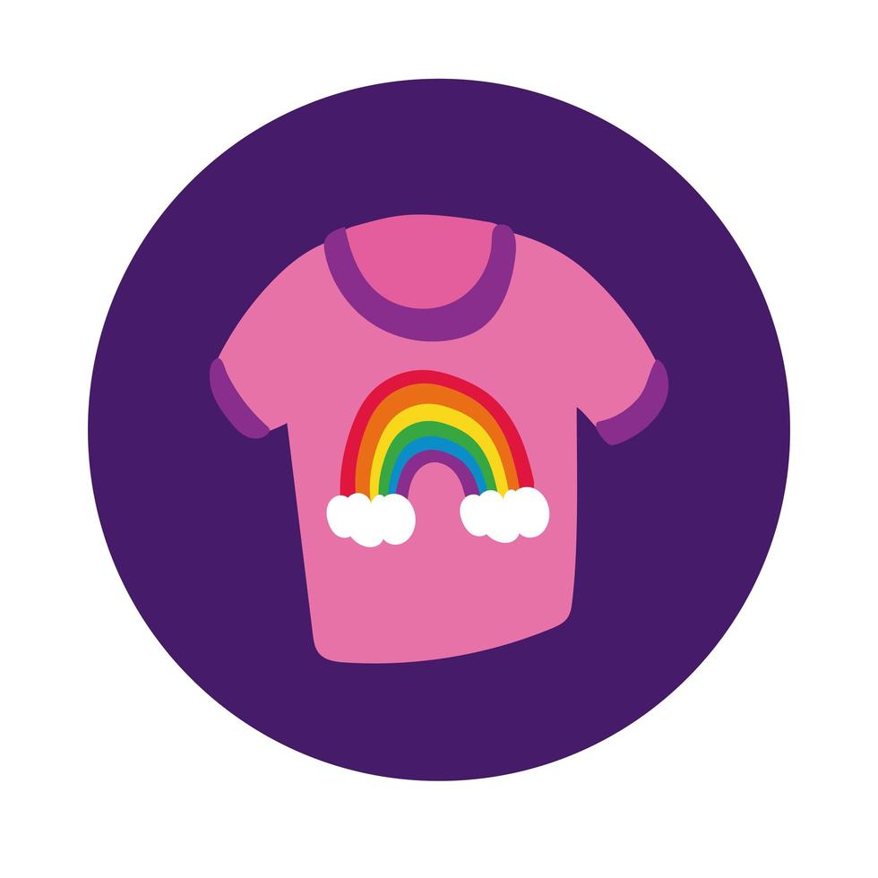 shirt met regenboog gay pride-blokstijl vector