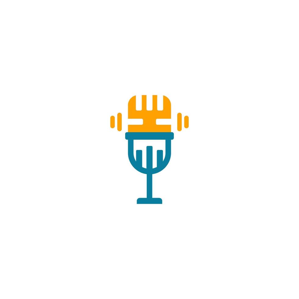 podcast microfoon logo sjabloon logo ontwerp vector
