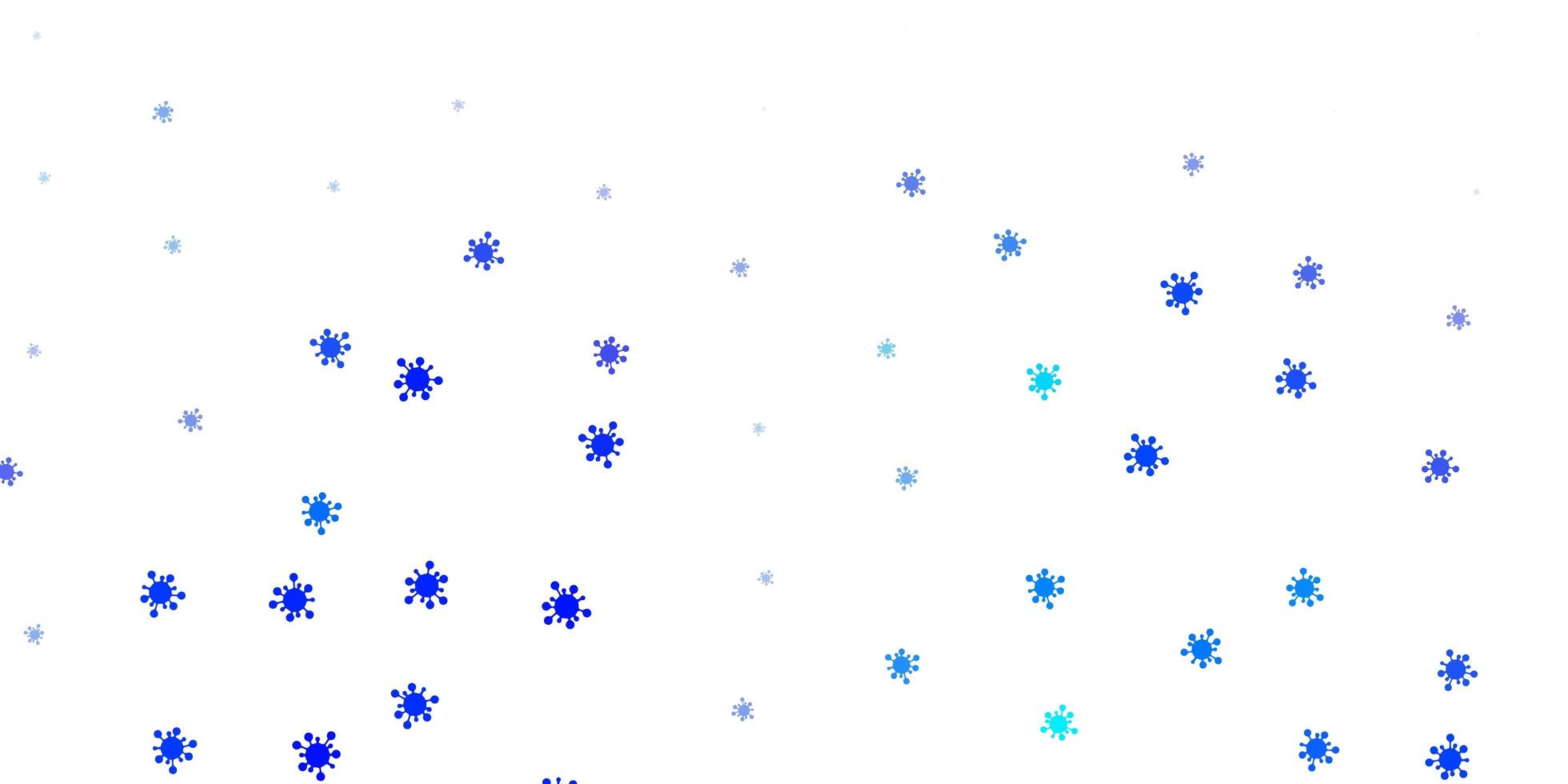 lichtblauwe vectorachtergrond met covid-19 symbolen vector