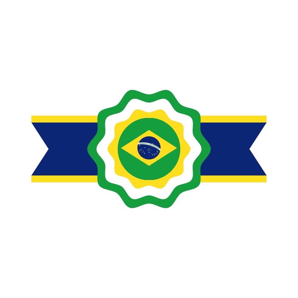 Brazilië vlag zegel stempel platte stijlicoon vector