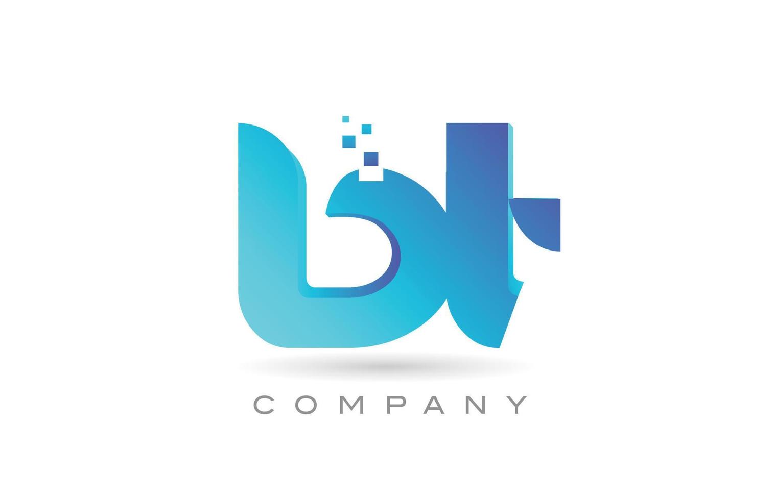 bt alfabet brief logo icoon combinatie ontwerp. creatief sjabloon voor bedrijf en bedrijf vector