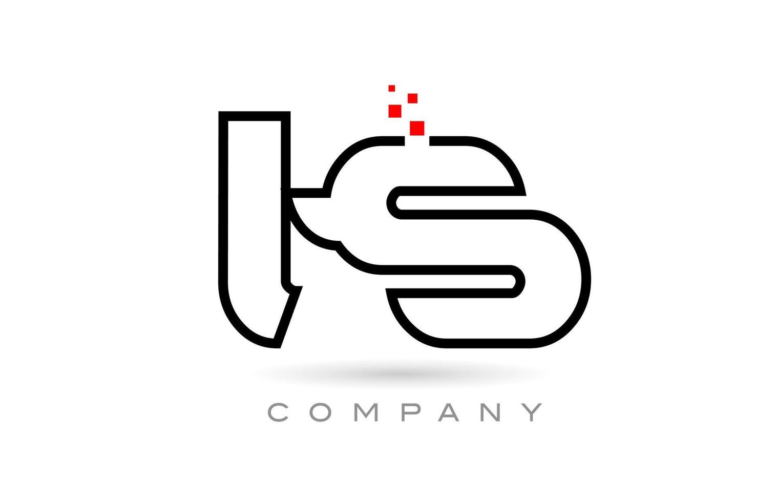 ts verbonden alfabet brief logo icoon combinatie ontwerp met dots en rood kleur. creatief sjabloon voor bedrijf en bedrijf vector