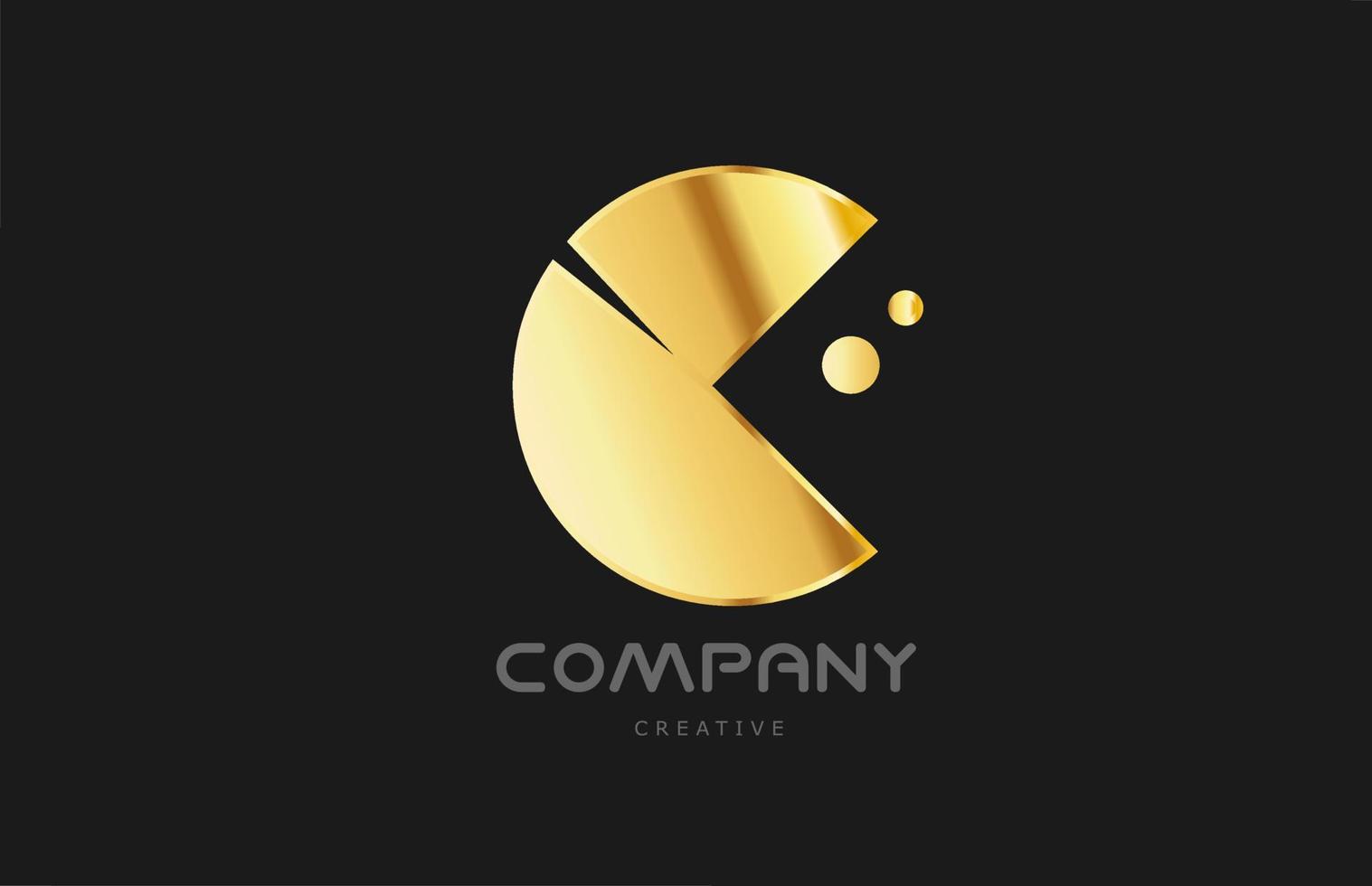 goud gouden meetkundig c alfabet brief logo icoon ontwerp. creatief sjabloon voor bedrijf en bedrijf en in geel kleur vector