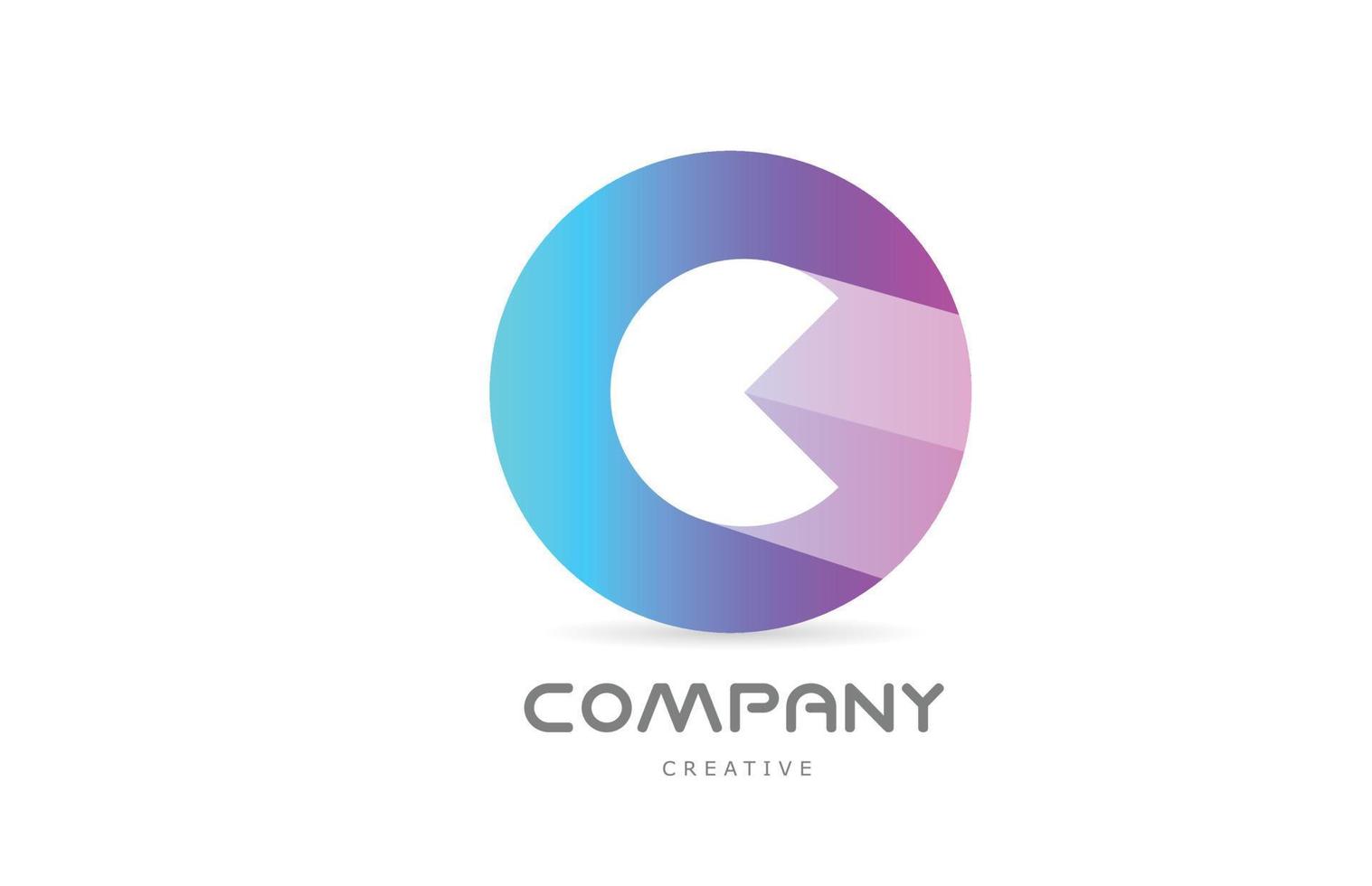 c roze blauw alfabet brief logo icoon met lang schaduw en cirkel. creatief sjabloon voor bedrijf of bedrijf vector