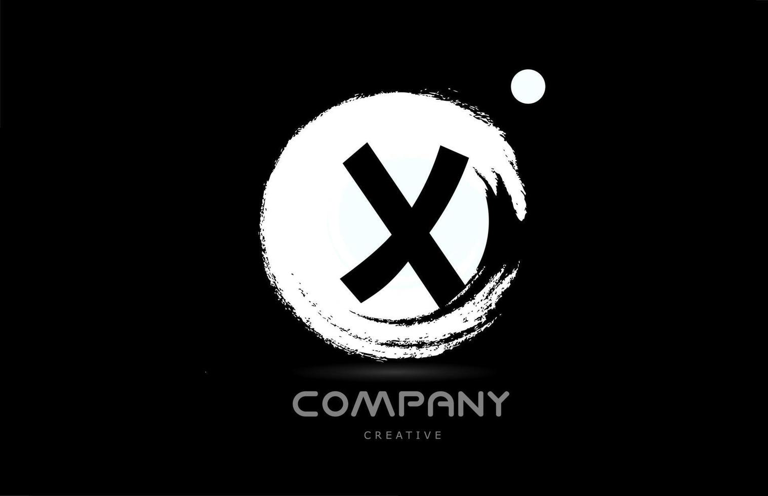 X grunge alfabet brief logo icoon ontwerp met Japans stijl belettering in zwart en wit. creatief sjabloon voor bedrijf en bedrijf vector