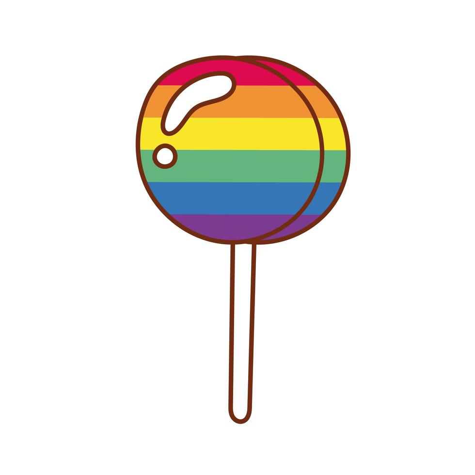 zoete lolly met gay pride-kleuren vector