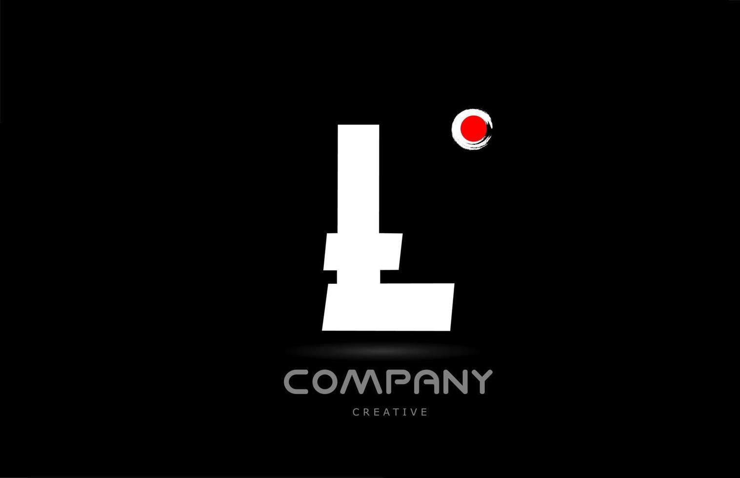 l zwart en wit alfabet brief logo icoon ontwerp met Japans stijl belettering. creatief sjabloon voor bedrijf en bedrijf vector