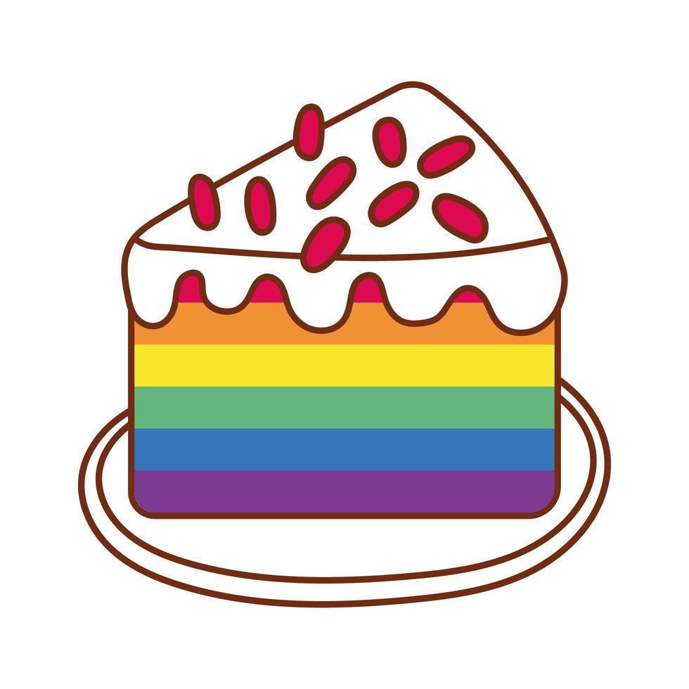 zoete cake met gay pride-strepen vector