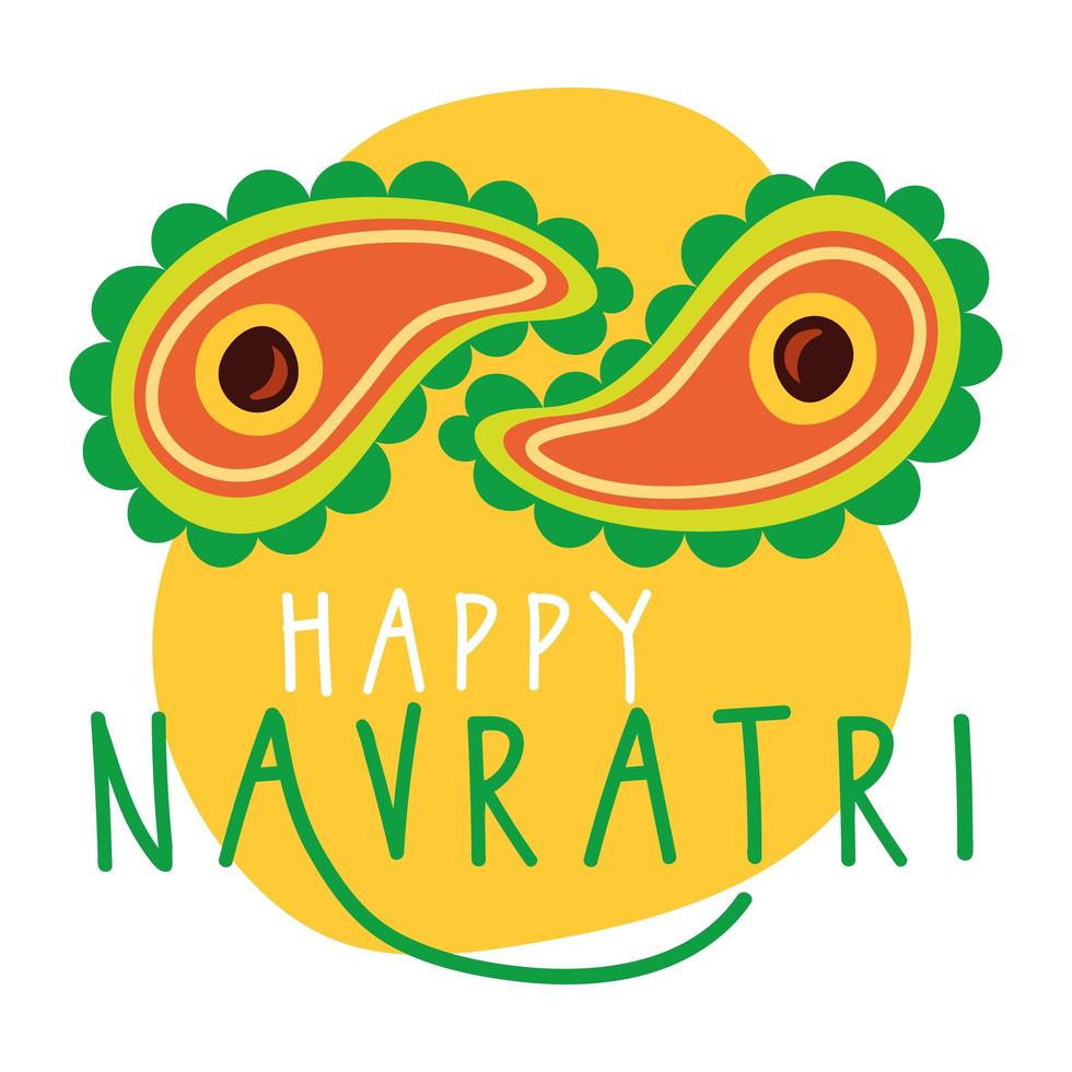 gelukkig navratri-feest met veters decoratieve vlakke stijl vector