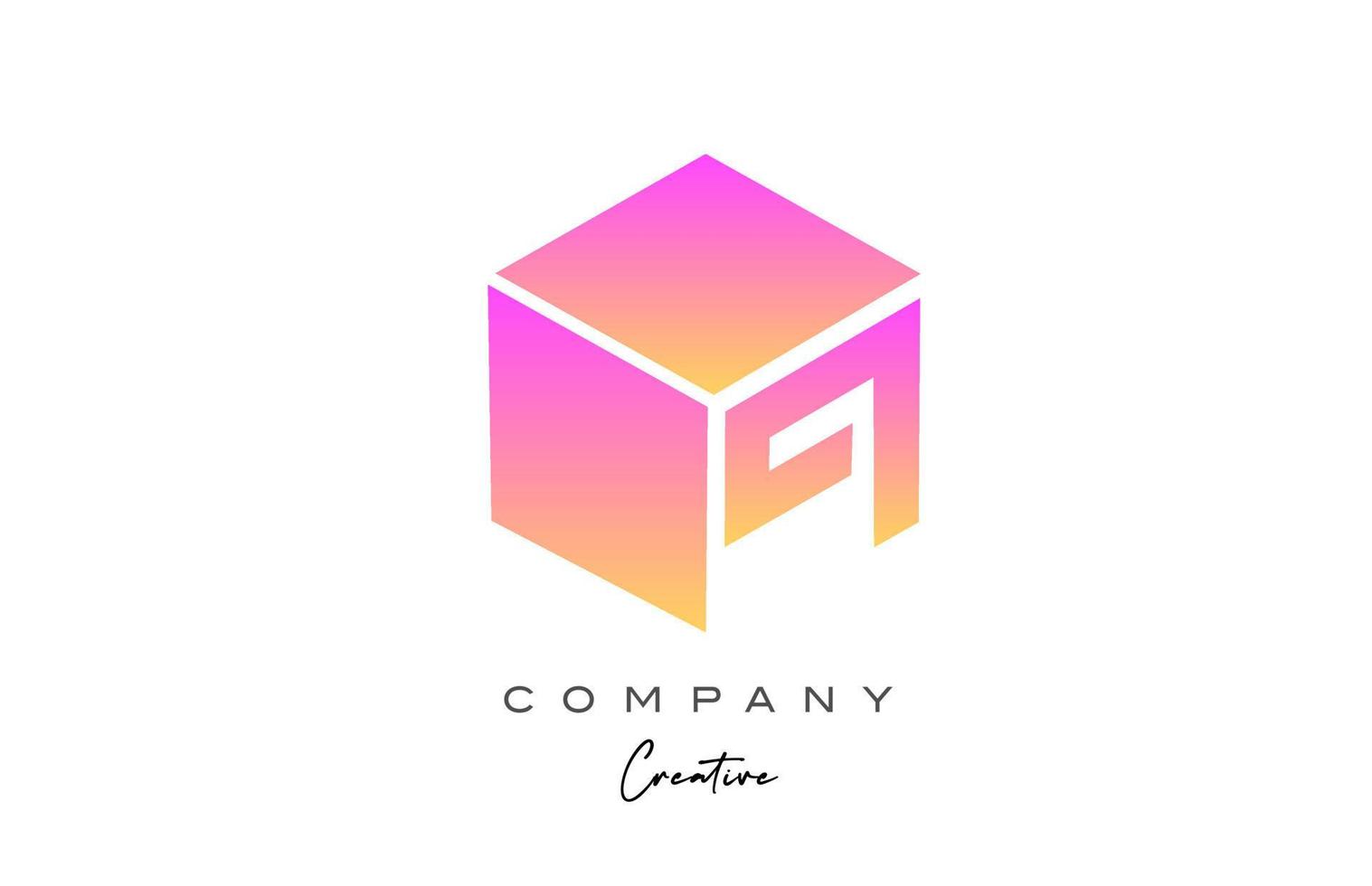 roze geel p brief alfabet brief logo icoon ontwerp. creatief kubus ontwerp sjabloon voor bedrijf en bedrijf vector