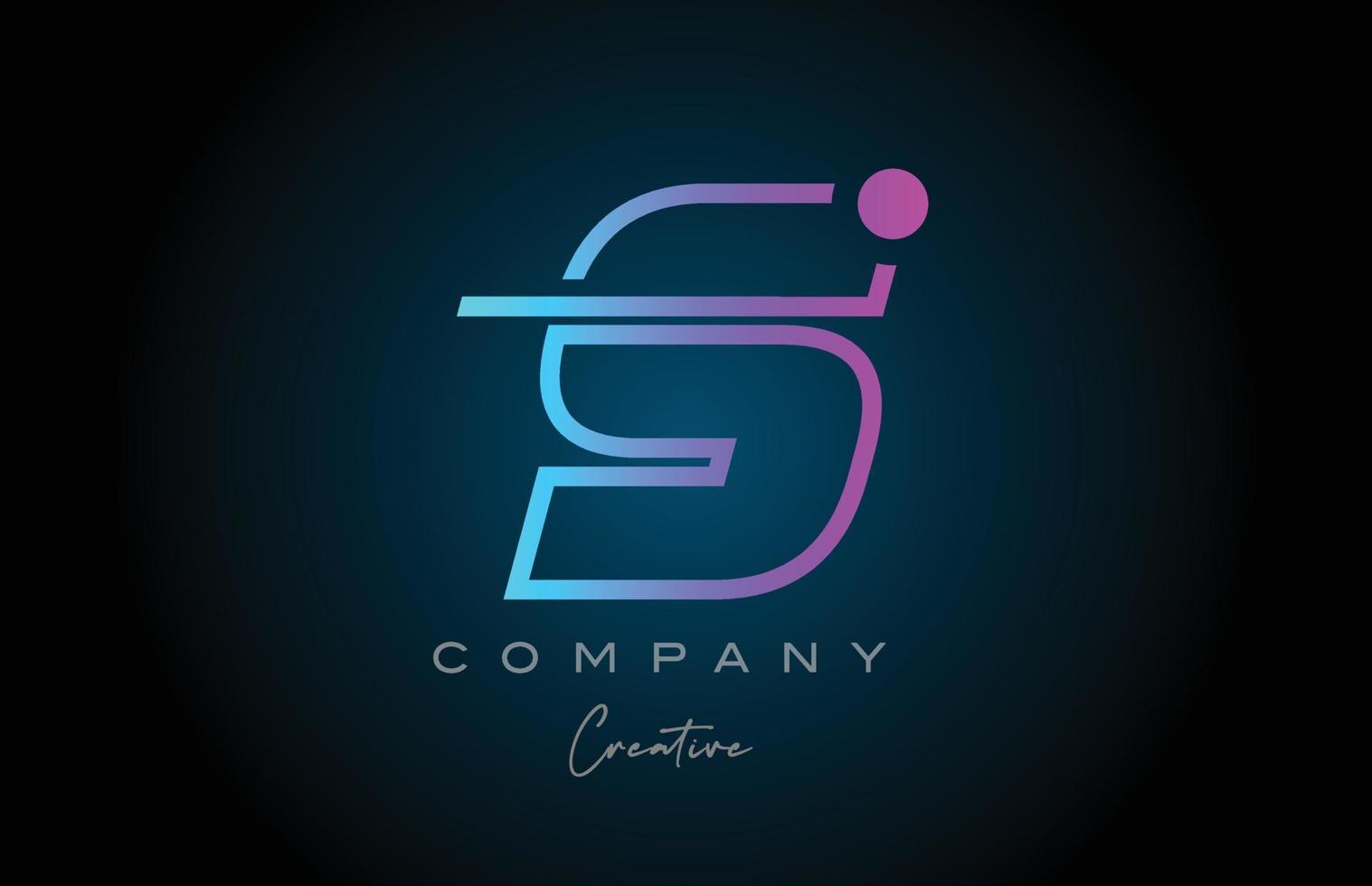 roze en blauw s alfabet brief logo icoon ontwerp met punt. creatief sjabloon voor bedrijf en bedrijf vector