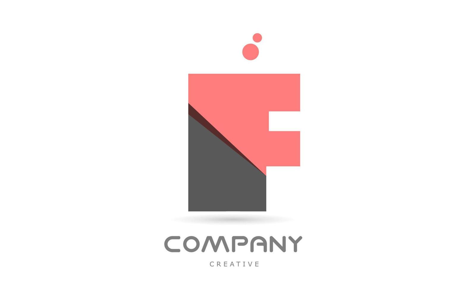 f roze dots meetkundig alfabet brief logo icoon. creatief sjabloon voor bedrijf en bedrijf vector