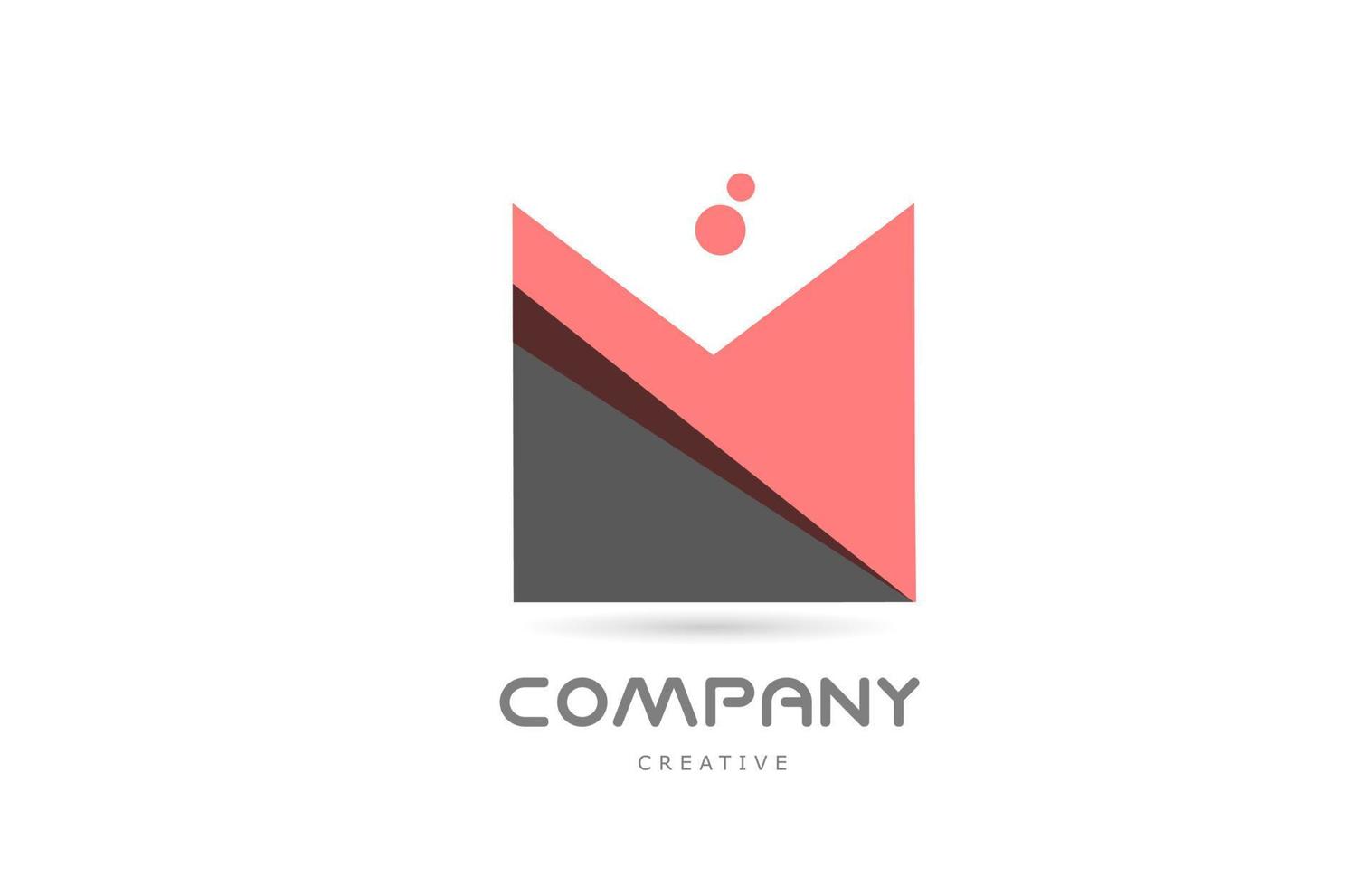 m roze dots meetkundig alfabet brief logo icoon. creatief sjabloon voor bedrijf en bedrijf vector