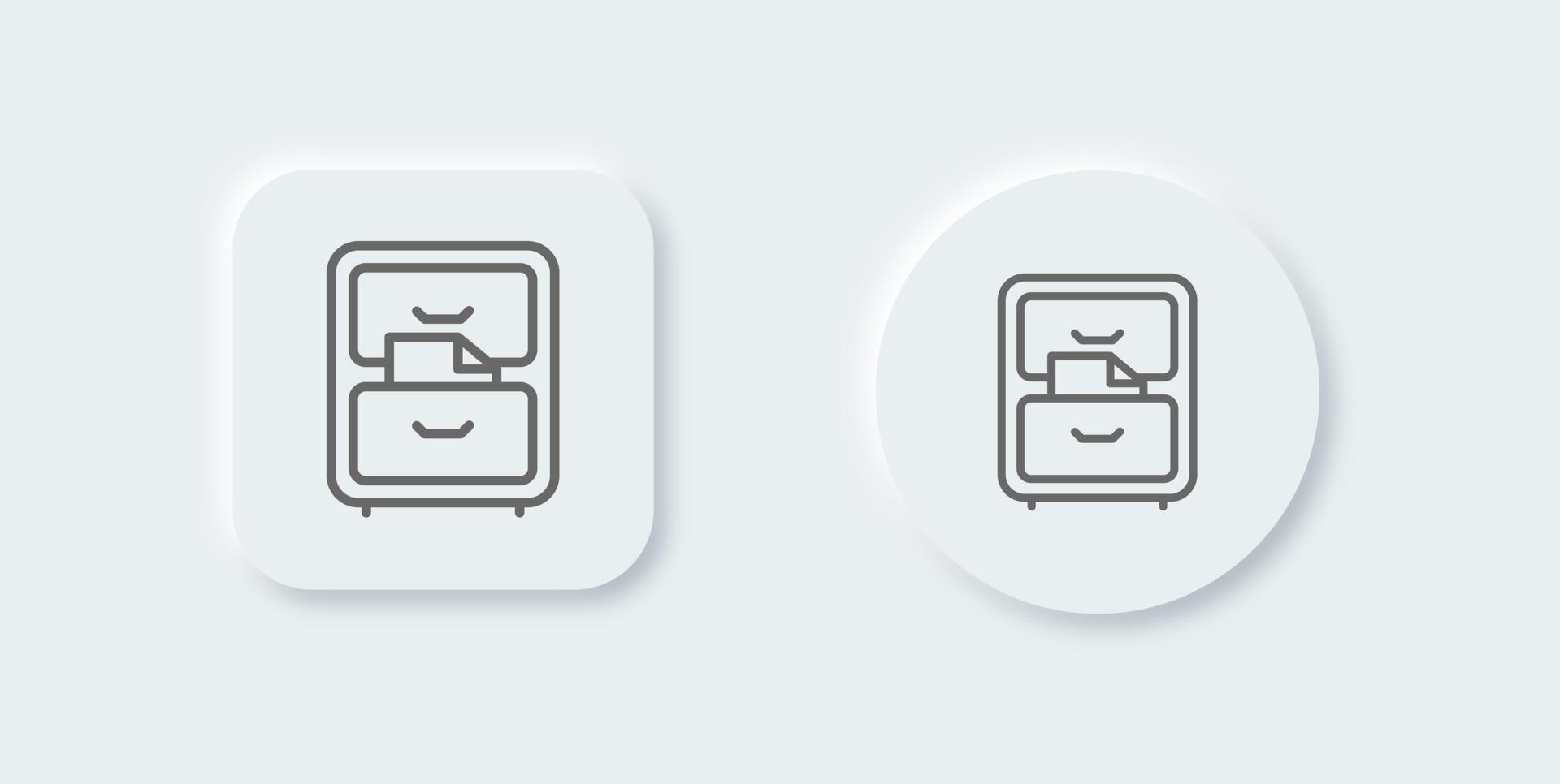 het dossier kabinet lijn icoon in neomorf ontwerp stijl. archief tekens vector illustratie.