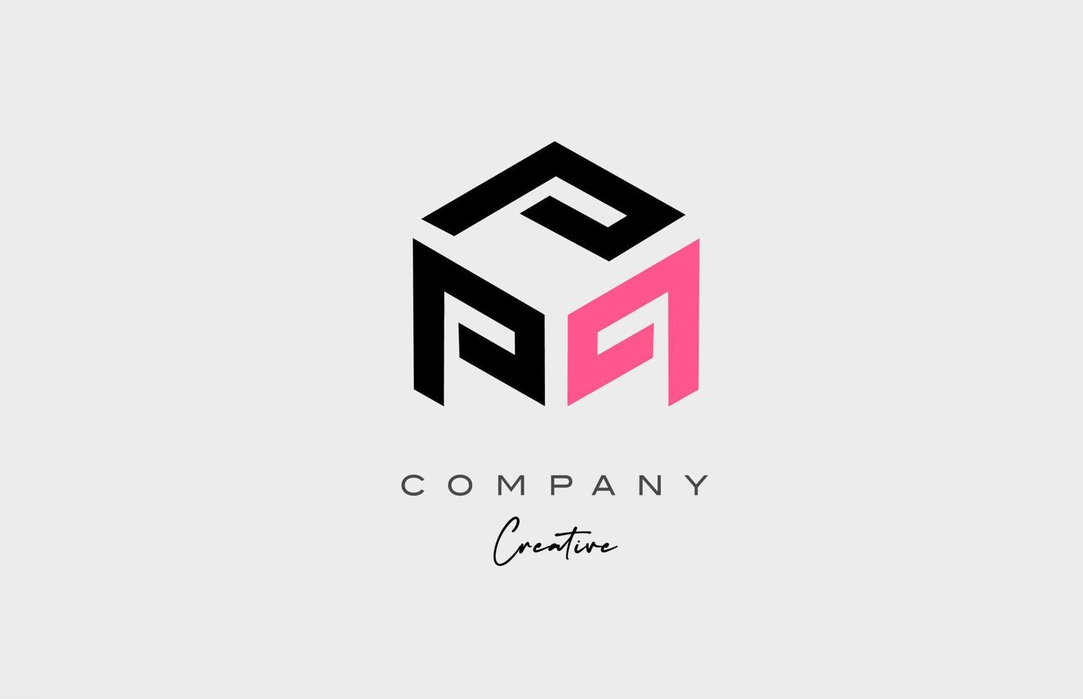 roze p drie brief alfabet brief logo icoon ontwerp. creatief sjabloon voor bedrijf en bedrijf vector