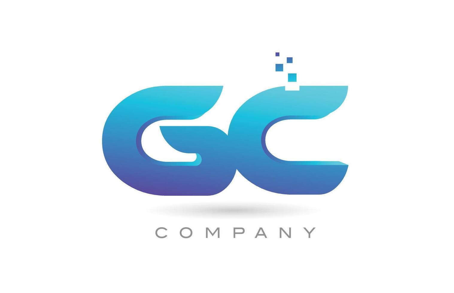 gc alfabet brief logo icoon combinatie ontwerp. creatief sjabloon voor bedrijf en bedrijf vector