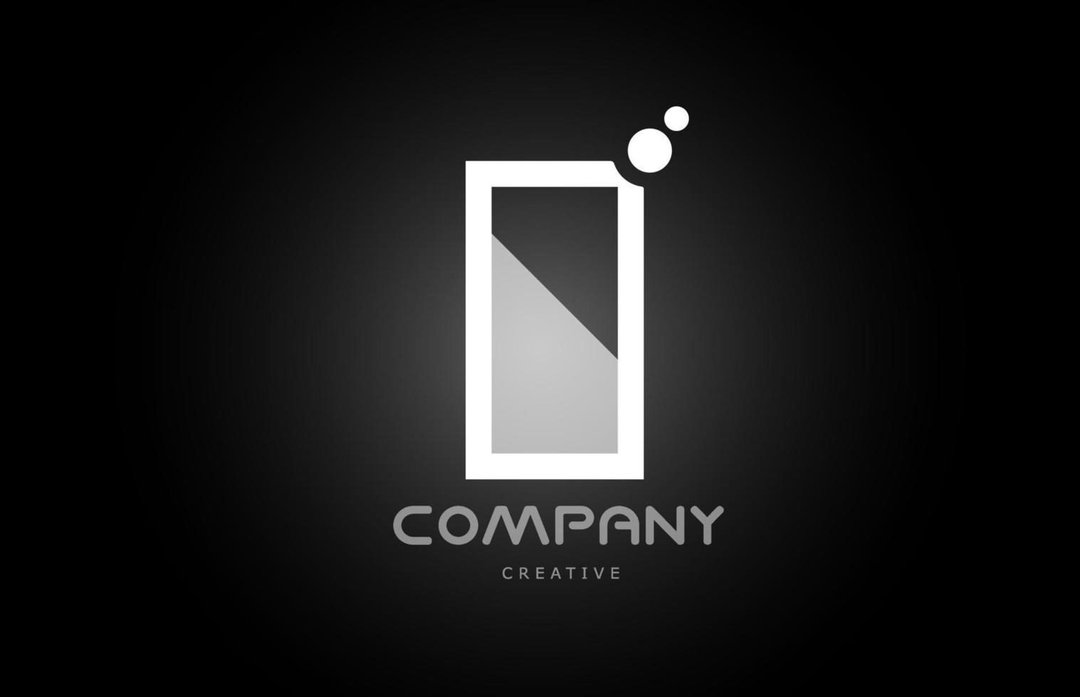 ik zwart en wit alfabet brief logo icoon met stippen. creatief sjabloon voor bedrijf en bedrijf vector