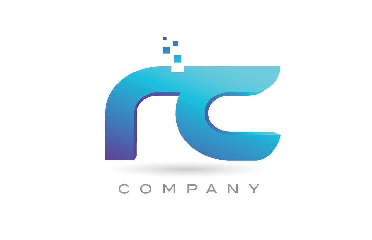 rc alfabet brief logo icoon combinatie ontwerp. creatief sjabloon voor bedrijf en bedrijf vector