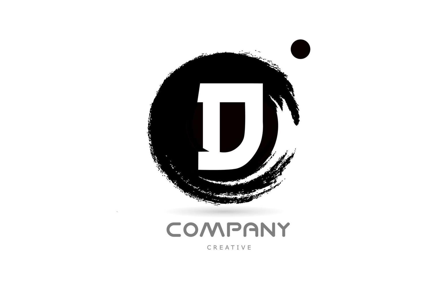 d zwart en wit grunge alfabet brief logo icoon ontwerp met Japans stijl belettering. creatief sjabloon voor bedrijf en bedrijf vector