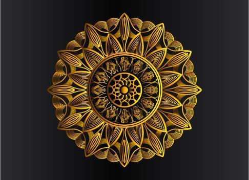 gouden sier-, bloemen- en abstract arabesk mandala-ontwerp vector