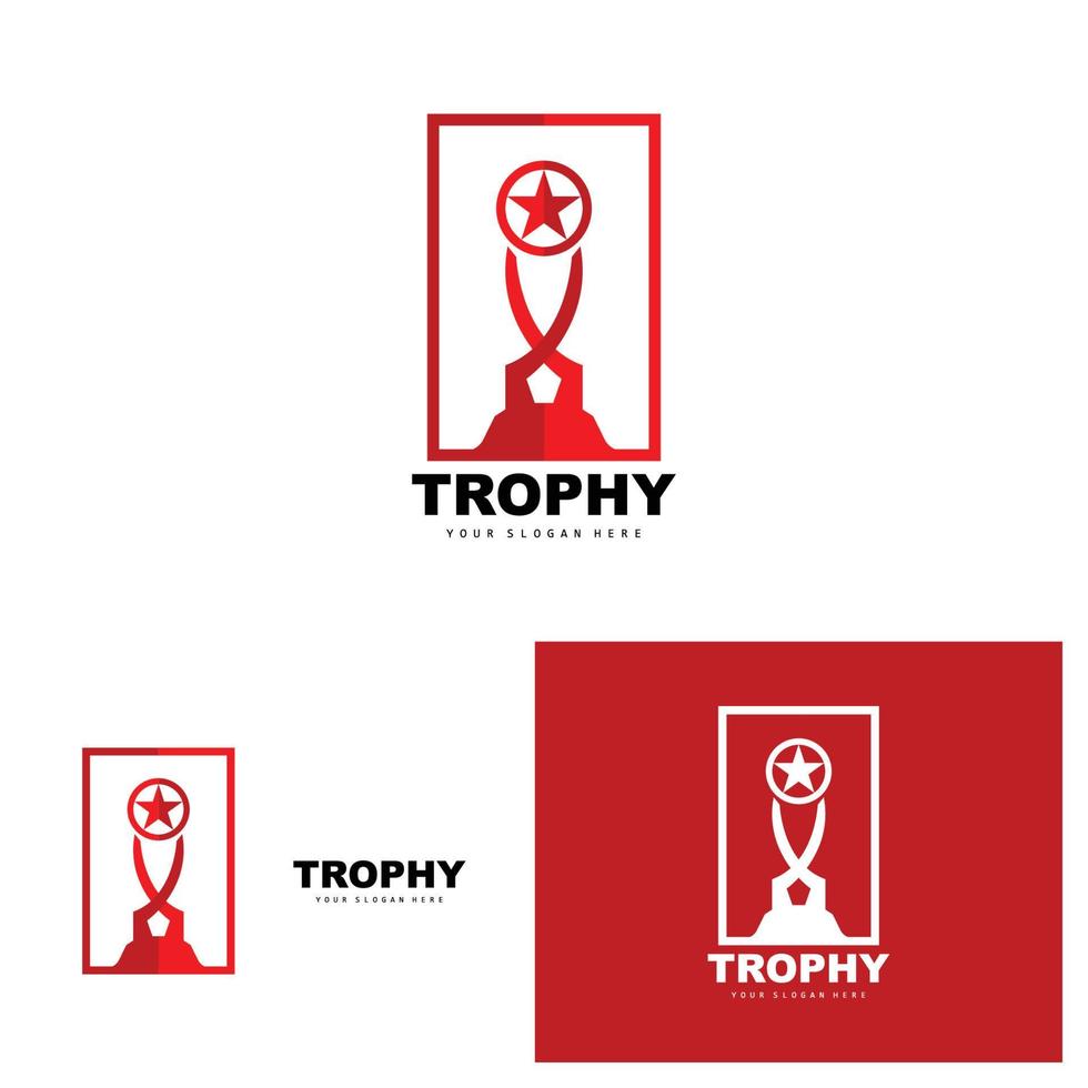 kampioenschap trofee logo, kampioen prijs winnaar trofee ontwerp, vector icoon sjabloon