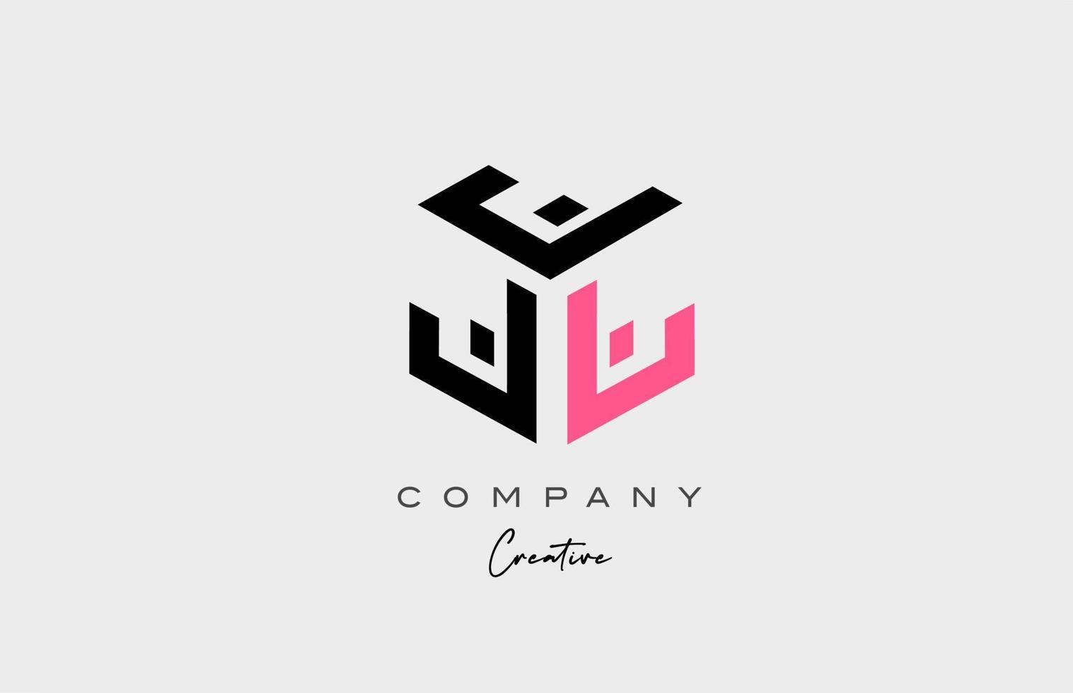 roze j drie brief alfabet brief logo icoon ontwerp. creatief sjabloon voor bedrijf en bedrijf vector