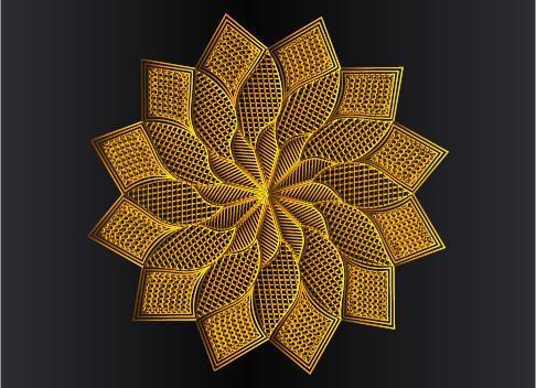 gouden sier-, bloemen- en abstract arabesk mandala-ontwerp vector