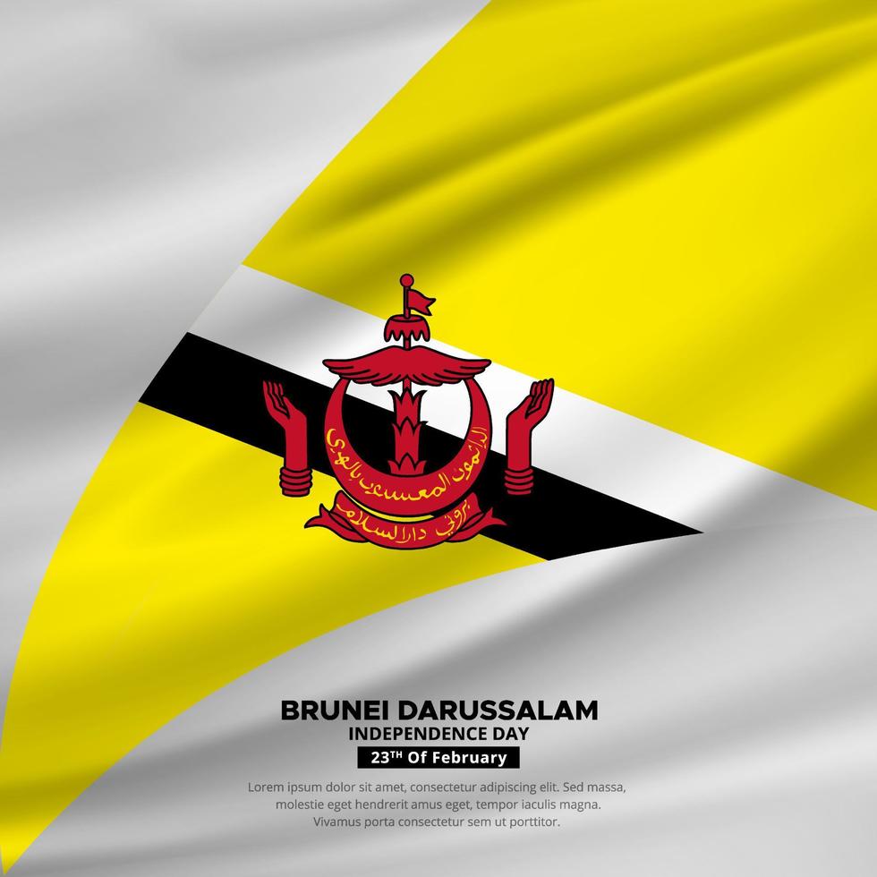 modern en verbazingwekkend Brunei Darussalam onafhankelijkheid dag ontwerp met golvend vlag vector