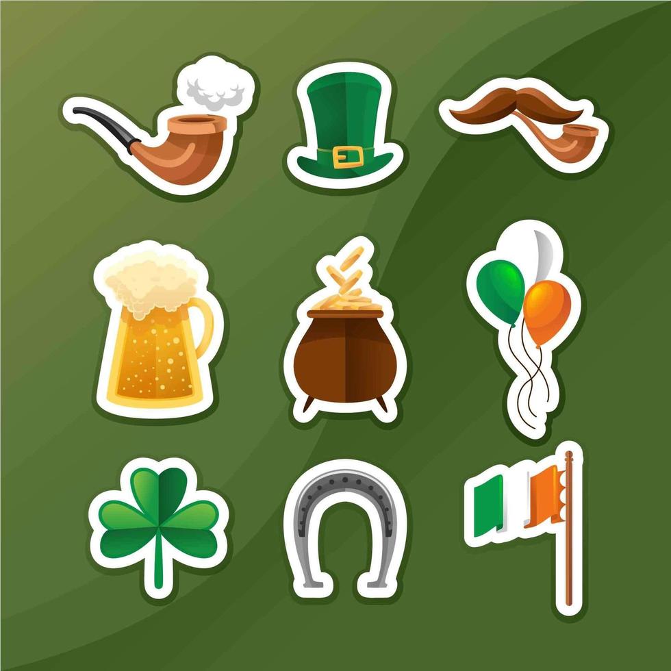 st patrick dag stickerpakket vector