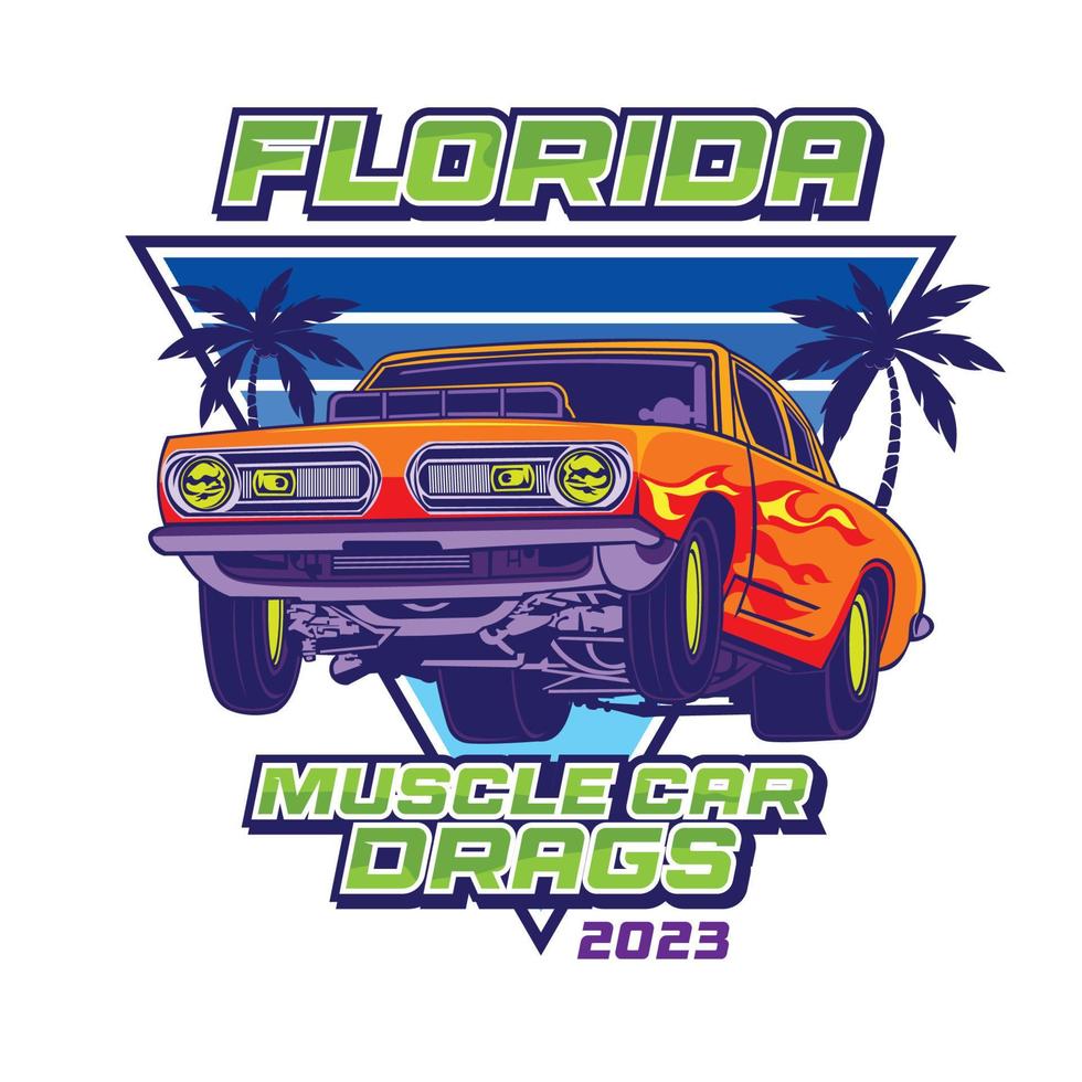 slepen racing auto vector illustratie, perfect voor t overhemd ontwerp en ras wedstrijd logo ontwerp