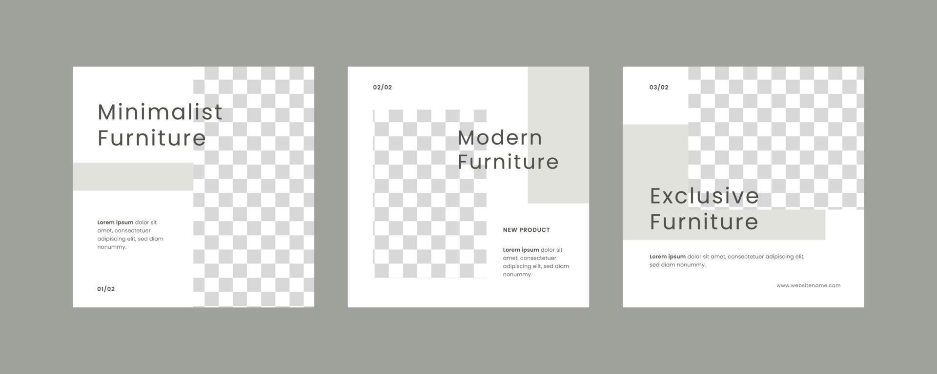 modern meubilair uitverkoop sjabloon sociaal media post in minimalistische stijl vector