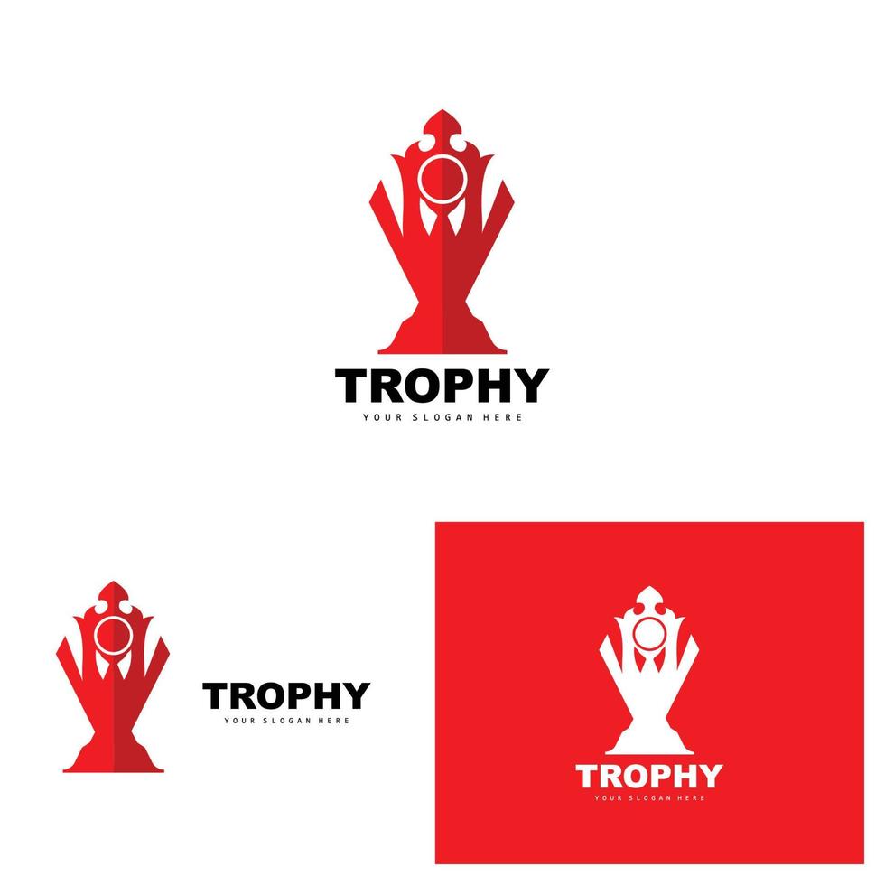 kampioenschap trofee logo, kampioen prijs winnaar trofee ontwerp, vector icoon sjabloon